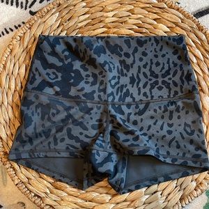 Lululemon Black Spandex Leopard Shorts